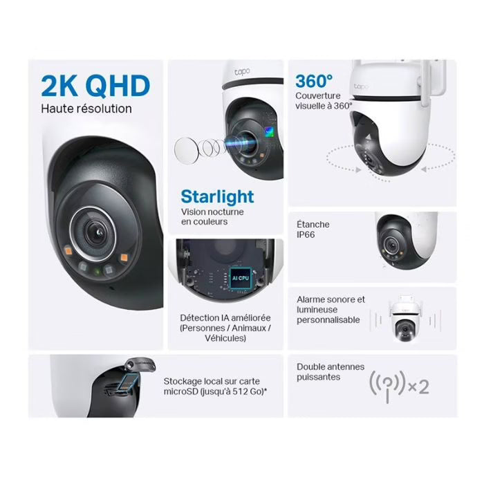📷 Caméra de Surveillance WiFi HD 1080P – Sécurité intelligente jour et nuit