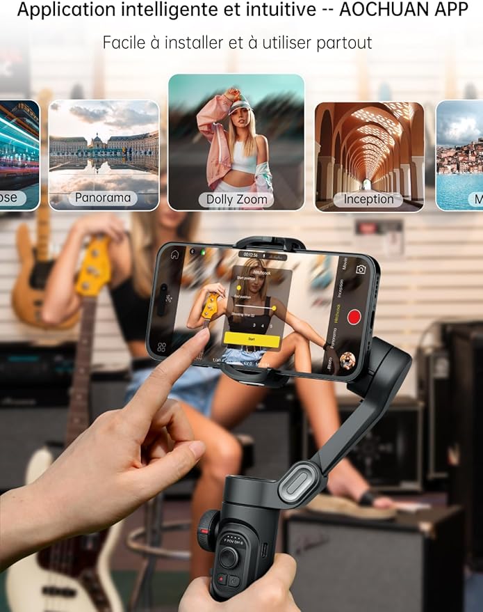 🤳 Stabilisateur – Selfies et Vidéos Fluides, Comme un Pro