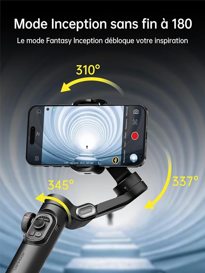 🤳 Stabilisateur – Selfies et Vidéos Fluides, Comme un Pro
