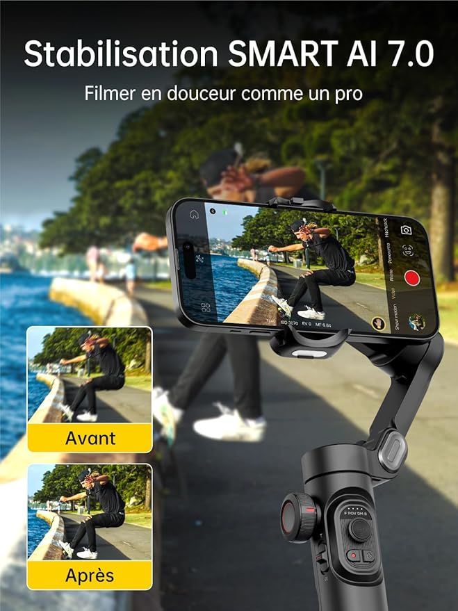 🤳 Stabilisateur – Selfies et Vidéos Fluides, Comme un Pro